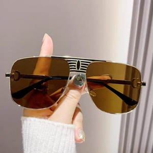 Gafas de Sol Redondas de Metal Extra Grandes de Lujo, Unisex, Retro, de una Pieza, con Protección UV400, al por Mayor - Product Image 3