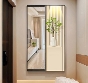 Moderno minimalista arte della <span class=keywords><strong>parete</strong></span> di nuovo Design specchio di cristallo dipinto di porcellana nascosto appeso con funzione Push Pull per uso decorativo - Product Image 3