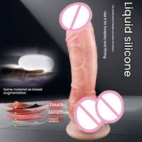 Masturbateur féminin double tête, Godemiché anal en silicone liquide souple, étanche, sensation de toucher réel, avec ventouse