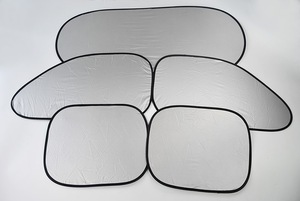 Ensemble universel de 6 pare-soleil pliables pour <span class=keywords><strong>voiture</strong></span> - Housse de fenêtre isolante thermique en polyester argenté - Product Image 2