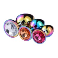 Kit d'entraînement pour plug anal, 3 pièces, plugs anaux en métal ornés de bijoux, jouets sexuels, plug anal en métal pour femmes, hommes, adultes, gays