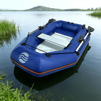 Radeau gonflable léger et durable à une place, bateau de sauvetage d'urgence épaissi et pliable, bateau de sport stable pour la dérive, yacht rigide
