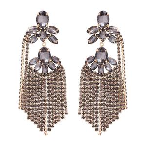 Pendientes de Borla con Flores de Diamantes de Varias Capas, Tendencia Femenina Nueva en Europa y Estados Unidos, Patrón Geométrico Exagerado para Banquetes - Product Image 3