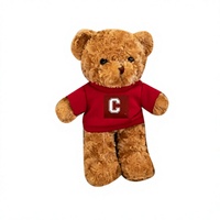 T-shirt personnalisé en peluche ultra douce pour ours en peluche, design promotionnel avec logo pour Thanksgiving, couleur or délavé