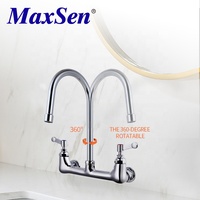 Robinet de lavabo de salle de bain classique en laiton chromé à double poignée