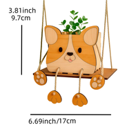 Supports de plantes suspendus en bois découpés au laser en forme d'animaux, pour enfants, pour jardinières et pots de fleurs