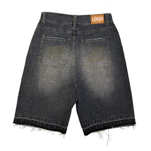 Customized Logo Embroidered <b>Patch</b> <b>Men</b> Jorts Streetwear Raw Hem Y2k Baggy Jeans <b>Shorts</b> Hight Quality <b>Men</b> Denim <b>Shorts</b> - Product Image 2