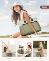 Sac fourre-tout LOVEVOOK 2026 élégant et matelassé pour ordinateur portable 15,6-17 pouces, grand sac à main tendance pour femmes avec plusieurs poches, idéal pour le travail et le quotidien