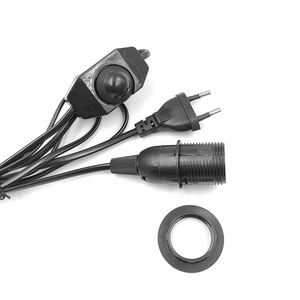 Himalaya Muối giữ đèn EU Vòng cắm 301 Dimmer chuyển đổi E14 đèn giữ dây dây cắm màu đen trắng 1.8m 220V - Product Image 4