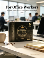 Mélange de café adaptogène naturel Ginseng Baies de Goji noires Café Huang Jin Poudre instantanée Soulagement du stress Amélioration de la vitalité