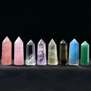 Vente en gros de diverses baguettes de cristal naturel, obélisques de guérison, tours de pierres précieuses en cristal, disponibles en plusieurs matériaux - Product Image 5