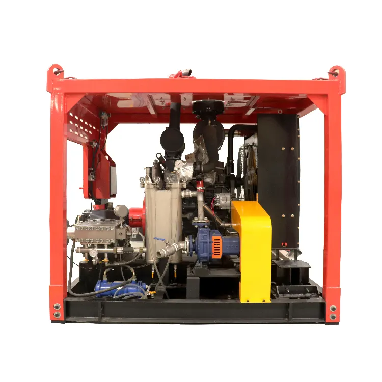 Water blasting ultra-high pressure pump unit PW-103-DD diesel engine washing equipment 2800bar