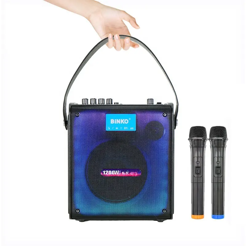 2024 nouvelle tendance maison karaoké led rgb haut-parleur portable dent bleue avec micro pour famille ktv fête haut-parleurs sans fil