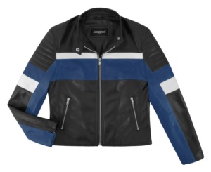 Custom 100% Genuine Black Blue Nappa Leather <b>Women</b>’s Varsity <b>Jacket</b> Contrast Panels YKK Zipper Private Label OEM/ODM Varsity - Product Image 4