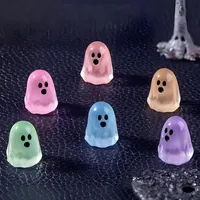 Mini fantômes lumineux multicolores en résine pour Halloween, figurines de fantômes miniatures qui brillent dans le noir, petits ornements fantômes