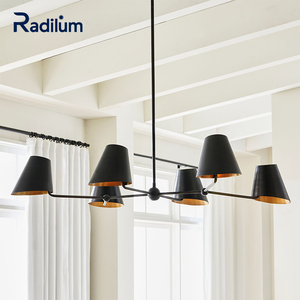 Lustre linéaire moderne en or noir mat <span class=keywords><strong>pour</strong></span> salle à manger, <span class=keywords><strong>luminaire</strong></span> <span class=keywords><strong>suspendu</strong></span> <span class=keywords><strong>pour</strong></span> îlot de <span class=keywords><strong>cuisine</strong></span>, tige réglable - Product Image 1