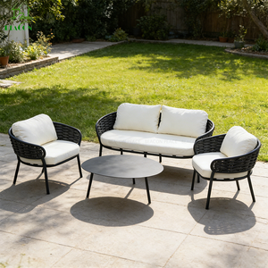 Canapé <span class=keywords><strong>de</strong></span> <span class=keywords><strong>jardin</strong></span> en aluminium <span class=keywords><strong>de</strong></span> luxe moderne pour hôtel, 3 places, pour <span class=keywords><strong>balcon</strong></span> extérieur et cour arrière - Product Image 1