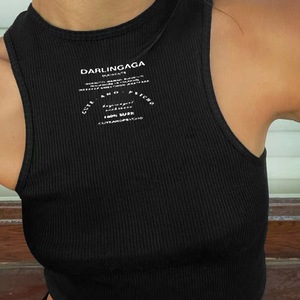 قمم عالية الجودة مخصصة مجهزة الأساسية أعلى مضلع المرأة تانك قمم المحاصيل البيضاء للنساء - Product Image 5