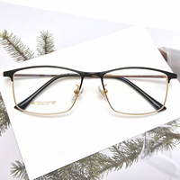 Lunettes de vue en titane métallique ultra-légères à demi-cercle, fabriquées en Chine