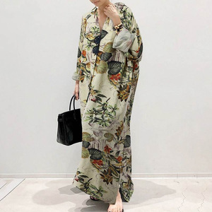 <span class=keywords><strong>Abito</strong></span> alla moda da <span class=keywords><strong>donna</strong></span> in <span class=keywords><strong>lino</strong></span> di cotone con colletto rovesciato con stampa <span class=keywords><strong>abito</strong></span> musulmano a maniche lunghe ampio abiti Casual da <span class=keywords><strong>donna</strong></span> del Medio Oriente - Product Image 4