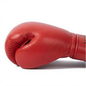 Guantes de Boxeo Rojos de Cuero para Entrenamiento de MMA, con Cierre de Velcro en la Muñeca, para Práctica de Boxeo - Product Image 3