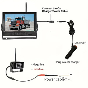 Cámaras de Reversa Inalámbricas de 9 Pulgadas, Sistema de Visión Nocturna, Visión Trasera para RV, Camión, Remolque, Autobús, DC 12V 24V - Product Image 6