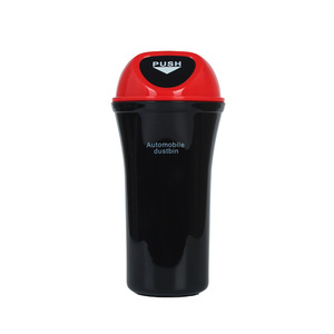 Mini Car Trash Can 1-3L Cup Shaped Push Lid Automobile <b>Dustbin</b> For Car Interior Storage Box - Product Image 2