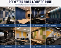 Panneaux acoustiques en fibre de polyester 100% NRC 0.5, carreaux muraux géométriques modernes à coller pour la maison, le bureau, le cinéma, la salle de sport