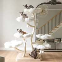 Arbre à chat en bois de sisal grande capacité, 4+ niveaux, plusieurs plateformes, revêtement en fausse fourrure, griffoir, niche, pour plusieurs chats
