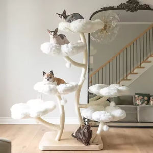 Grote Capaciteit Sisal Hout Kat Boom Toren 4 Niveaus Meerdere Platforms Nepbont Cover Krassen Pad Condo Schuilplaats Multi-Cat - Product Image 2