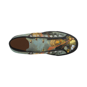 Chaussures en <span class=keywords><strong>toile</strong></span> personnalisées à tige haute, imprimées avec des motifs d'art vintage, baskets décontractées personnalisées pour hommes et femmes, chaussures en <span class=keywords><strong>toile</strong></span> personnalisées - Product Image 3