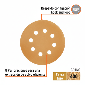 Paquete De 5 Unidades Con 5 discoteche De Lijado 5 'Grano 400 8 dischi Perforaciones Caja De levigatura - Product Image 1