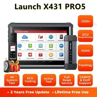 Launch X431 PRO5 alat diagnosa mobil, alat Diagnosis mobil Diagnosis J2534 SmartBox pemrograman Auto OBD2 pk X-431 V +