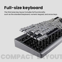 Keyboard Mekanik Nirkabel KB101 Baru dengan Pembaca Kartu Magnetik Terintegrasi, Ukuran Penuh, Plug and Play, Tahan Tumpahan untuk Penggunaan Desktop