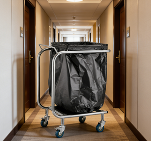 Premium <b>Bin</b> Bag Stand With 4Wheels <b>Silver</b> <b>Bin</b> Bag Holder - Product Image 1