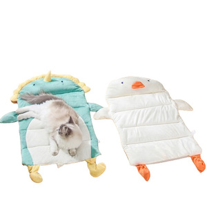 Grote Schattige Dinosaurus Eendenvormige Huisdierenmat Zomerkoeling Ademend Kussen Hondenkennel Kattennestbedden Duurzaam Wasbaar Reizen - Product Image 6