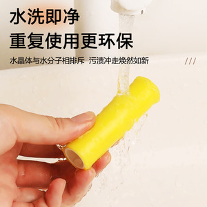 Rodillo quitapelusas reutilizable, removedor de pelo de mascotas, limpiador de ropa portátil lavable, rojo y amarillo - Product Image 2