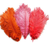 18cm 6pc paquet rouge longue plume d'autruche blanche pour bricolage artisanat cheveux Costume pêche accessoire mouche attachant matériel ornement décor
