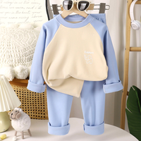 Ensemble haut et pantalon à manches longues en polaire polyester pour enfants avec logo personnalisable
