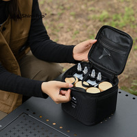 Ensemble de bouteilles à condiments modernes en verre pour le camping en plein air, boîte à assaisonnements pour pique-nique et distributeur d'huile, bocaux scellés avec couvercles en bambou et en bois