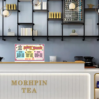 HUSHIDA, menú Digital electrónico de escritorio de 23,8 pulgadas, restaurante, tiendas de bebidas, publicidad, tablero de menú LCD para té con leche