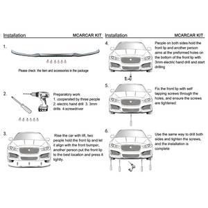 Kit carrosserie pour <span class=keywords><strong>Audi</strong></span> A4 S4 B9 2017 2018 2019, lèvre avant en fibre de carbone véritable, spoiler de pare-chocs, séparateur - Product Image 6