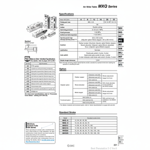 Table coulissante pneumatique SMC MXQ20-10B - Product Image 1