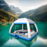 Plateforme de loisirs gonflable en PVC pour activités nautiques, île flottante, quai pour bateaux à moteur, bateau de fête, capacité 100-500 kg