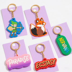 Bán buôn khuyến mại đầy màu sắc PVC xe mặt dây chuyền cao su tùy chỉnh bất kỳ hình dạng mềm tùy chỉnh PVC Keychain với logo của bạn Tên - Product Image 4