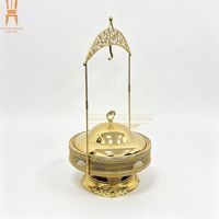Chauffe-Plat Décoratif Doré de Luxe avec Couvercle Suspendu pour Restaurants, Hôtels, Buffets, Banquets et Traiteurs