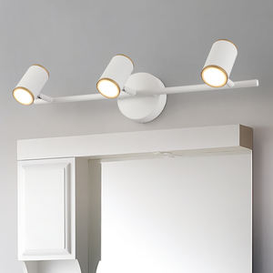 HITECDAD Tres cabezasModern LED Vanidad Espejo de baño Luz Impermeable Anti-niebla Vanidad Luces Negro Metal Baño Espejo Faro - Product Image 3