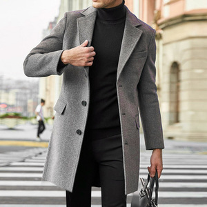 Nouveau <span class=keywords><strong>Trench</strong></span>-coat <span class=keywords><strong>Homme</strong></span> en Polyester Épais à Simple Boutonnage Multi-poches Effet Tweed pour Automne-Hiver 2026 – Disponible en Stock pour l'Export - Product Image 3