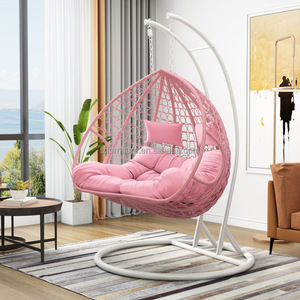 Chaise suspendue d'extérieur en rotin pour bébé, double siège, fauteuil œuf pas cher avec support – Vente chaude - Product Image 3