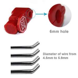 Sécurité rouge en plastique 6mm sécurité panneau perforé affichage crochet serrure cheville crochet serrures - Product Image 6